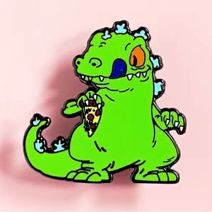 Nickelodeon- Rugrats Reptar eating pizza Enamel Pin - NWT - measurements in pic